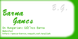 barna gancs business card